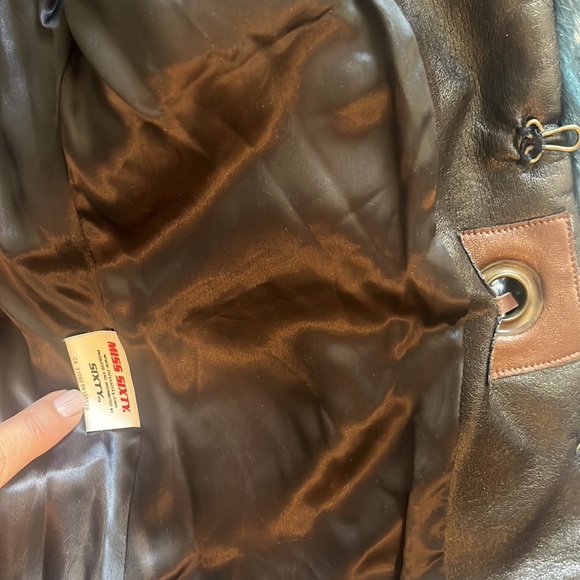 Gorgeous Faux Fur Miss Sixty Jacket , leather tie closure Blue , SZ M - Picture 6 of 6